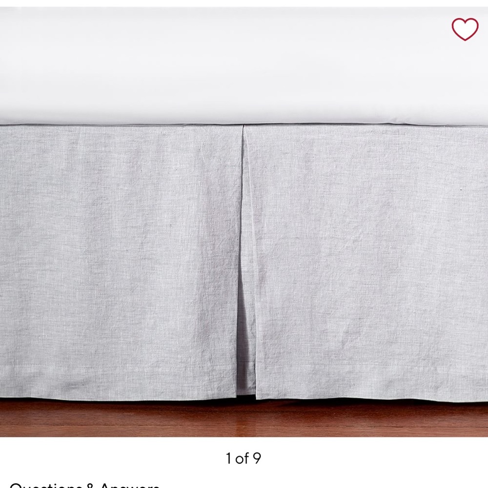 Pottery Barn Baby Gray Linen Crib Skirt